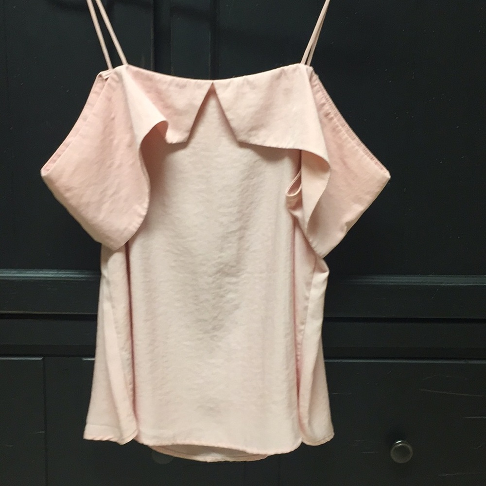 Pale Pink Off Draped Shoulder Spaghetti Strap Med